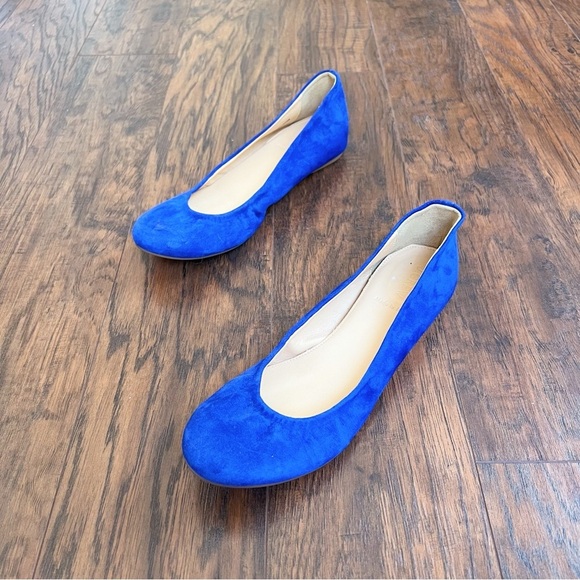 J Crew • Cece Suede Ballet Flat cobalt blue Bluebird suede round toe 46198 - Picture 10 of 10